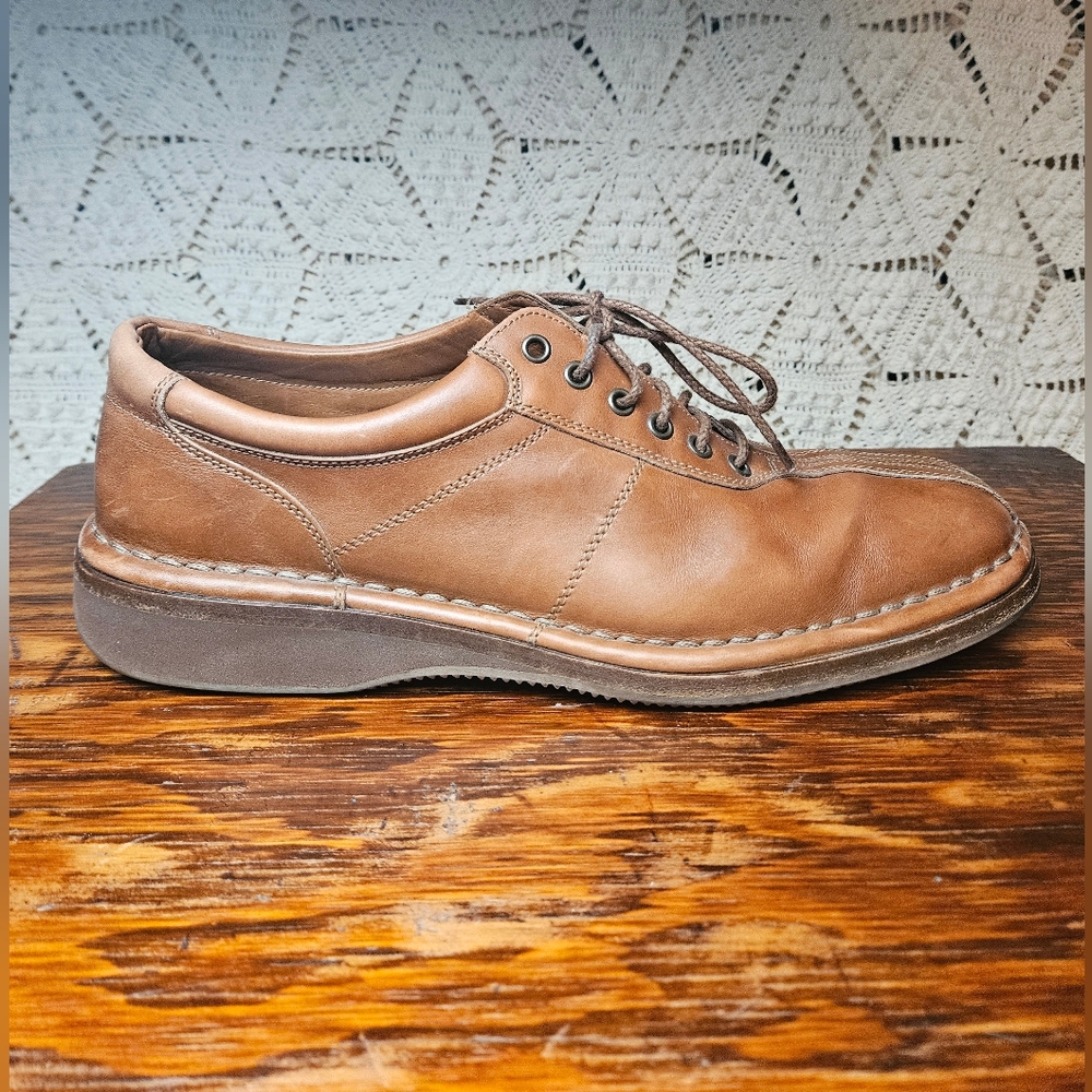 ALLEN EDMONDS Torino Split Toe Leather Oxford Brown Men's Size 11.5 Casual Clean